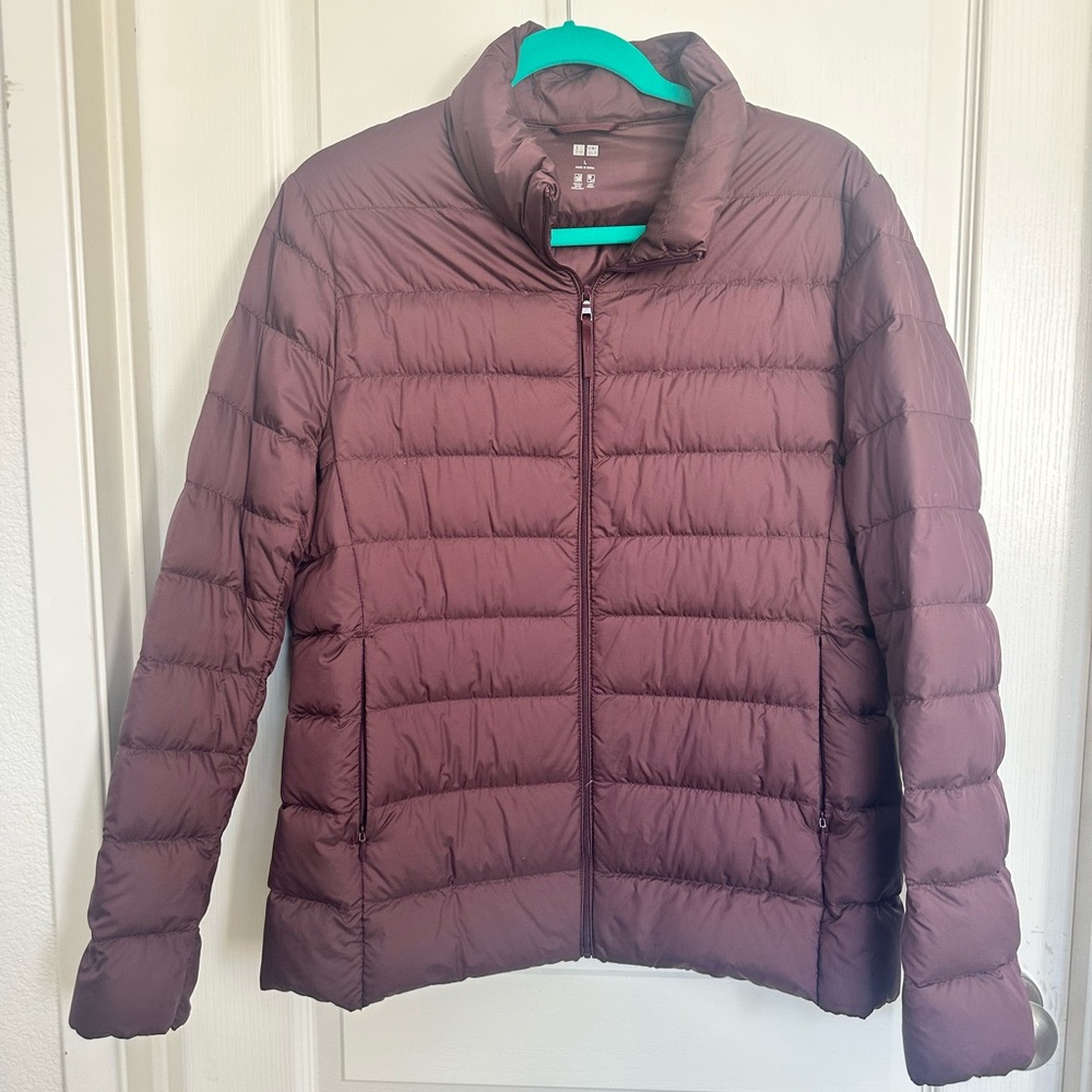 Uniqlo Burgundy Wine Ultra Down Jacket Women Size Large